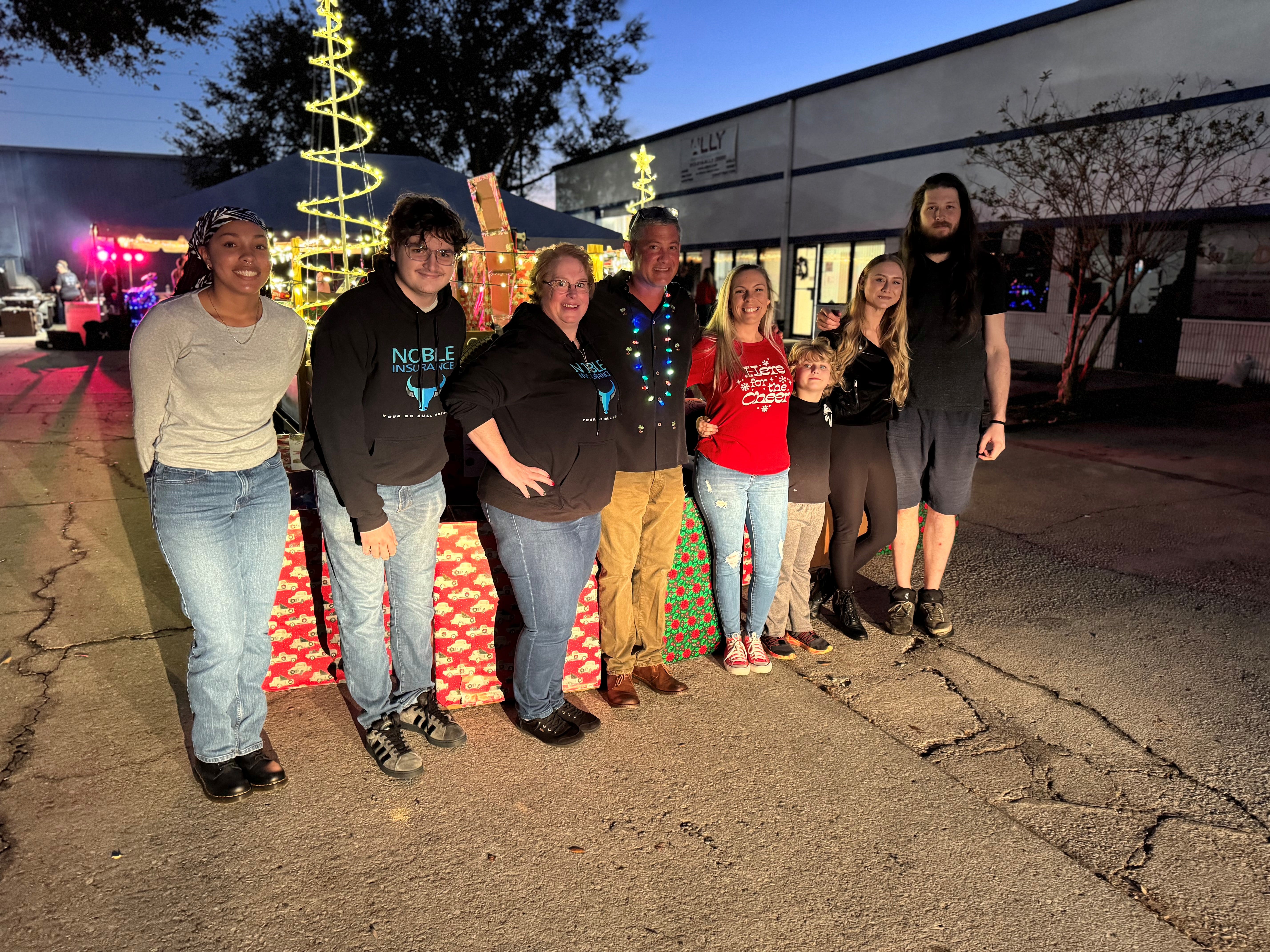 noble insurance team and family at Oldsmar cares toy drive