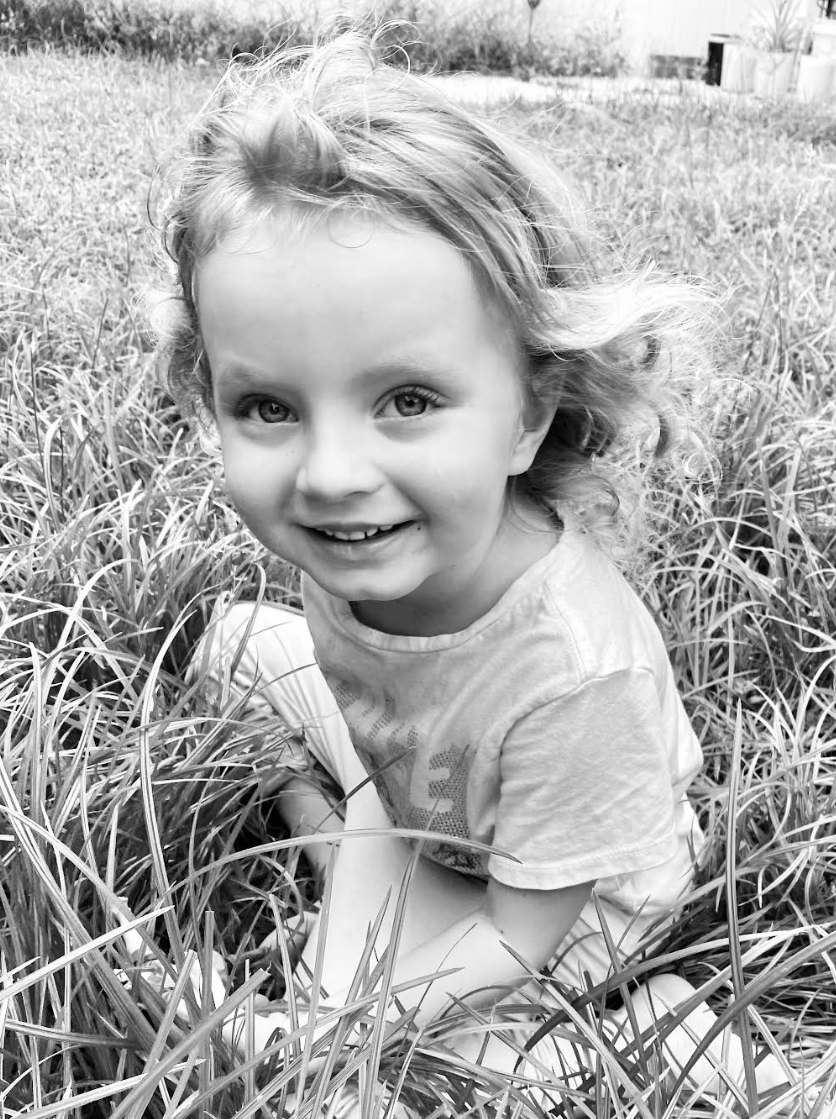 Ashley Jean child in black and white